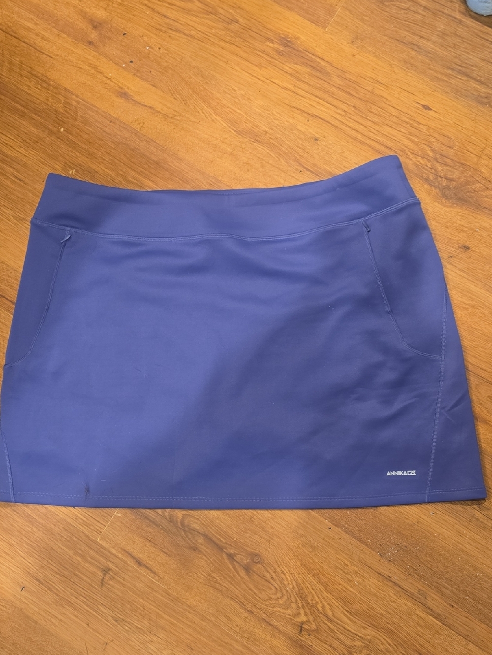Annika Cutter & Buck Interval Pull-on Golf Skort Blue/Purple DryTech Size XXL
